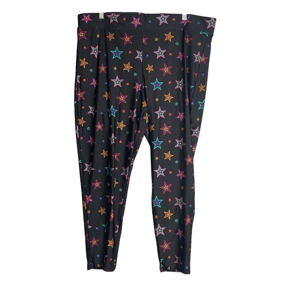 Torrid Platinum Leggings Mid Rise Liquid Multicolor Stars Womens Plus Size 3X - Picture 1 of 7